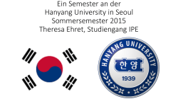 Ein Semester an der Hanyang University in Seoul