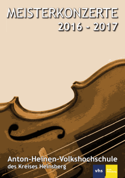 Broschüre Meisterkonzerte 2016