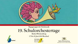 Gesamtprogramm der Orchestertage BW in Bruchsal