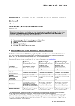 Informationen zur Bewerbung: Infoblatt A1-1 - Heinrich-Böll