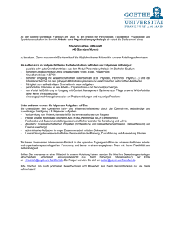 Studentische Hilfskraft - Goethe
