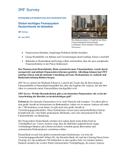 IMF Survey: Global wichtiges Finanzsystem Deutschlands ist