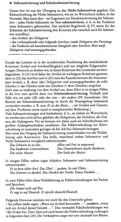 Substantivierung und Scheinsubstantivierung