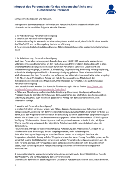 Infopost des Personalrats f&uuml;r das