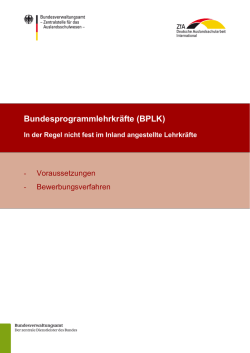 Informationen zur Bewerbung - Bundesverwaltungsamt