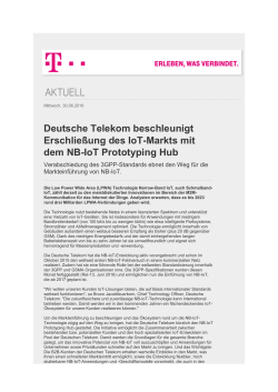 Deutsche Telekom beschleunigt Erschließung des IoT