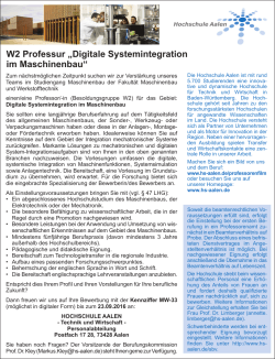 W2 Professur „Digitale Systemintegration im