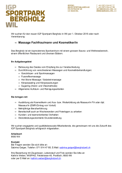 Massage Fachfrau/mann und Kosmetiker/in
