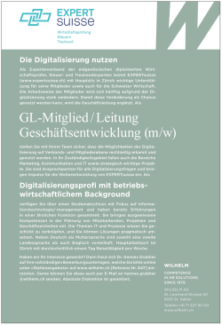 GL-Mitglied / Leitung Gesch&auml;ftsentwicklung (m/w)