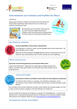 Informationen zum Vorlesen und Erz&auml;hlen f&uuml;r Eltern