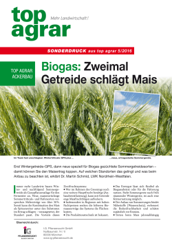 Biogas: Zweimal Getreide schlägt Mais