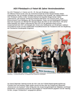 ASV Flintsbach e.V feiert 60 Jahre Vereinsbestehen