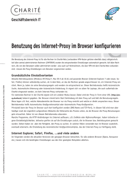Benutzung des Internet-Proxy im Browser konfigurieren
