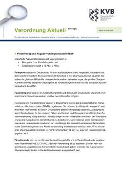 Verordnung Aktuell - Kassenärztliche Vereinigung Bayerns (KVB)