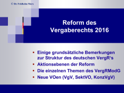 Dr. Fridhelm Marx Reform des Vergaberechts 2016