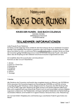 Infomaterial Krieg der Runen - Das Buch Colenius