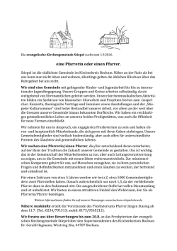eine Pfarrerin oder einen Pfarrer.