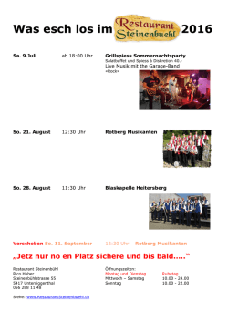 INFO`s - Restaurant Steinenbuehl Untersiggenthal