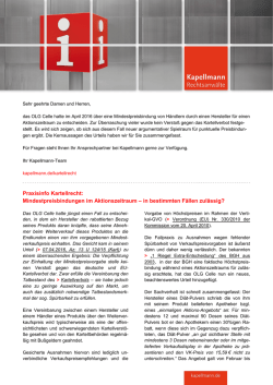 Praxisinfo Kartellrecht