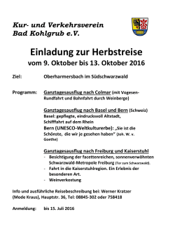 Plakat Herbstreise - und Verkehrsverein Bad Kohlgrub