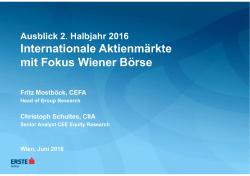 Internationale Aktienmärkte mit Fokus Wiener Börse