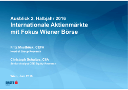 Internationale Aktienm&auml;rkte mit Fokus Wiener B&ouml;rse