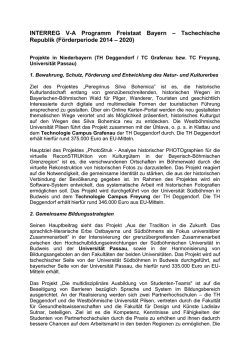 INTERREG V-A Programm Freistaat Bayern &ndash; Tschechische