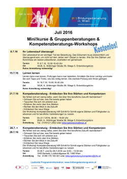 Juli 2016 - Bildungsberatung Wien