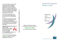Flyer zu Beratung und Seminar - Alzheimer Gesellschaft Frankfurt