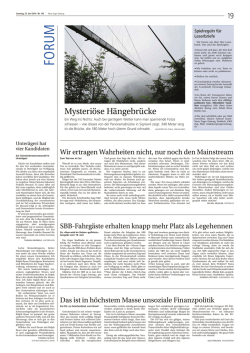 Leserbrief in der Neuen Zuger Zeitung Ausgabe