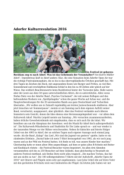 Adorfer Kulturrevolution 2016 - Vogtland
