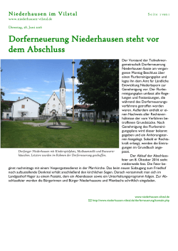 Dorferneuerung Niederhausen steht vor dem Abschluss