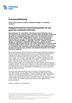 Pressemitteilung - Fresenius Kabi Deutschland GmbH
