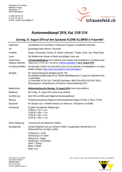 Ausschreibung - LC Frauenfeld