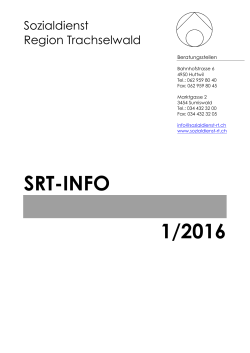 SRT-Info 1/2016 - Sozialdienst Region Trachselwald