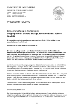 PRESSEMITTEILUNG - Universität Hohenheim