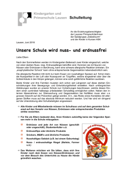 Information an die Eltern von Schulkindern