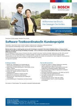 Software-Testkoordinator/in Kundenprojekt