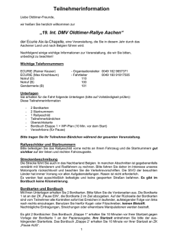 Teilnehmerinformation - Ecurie Aix-la