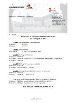 Information zu Busabfahrtzeiten nach der 3. Std. am Freitag, 08.07
