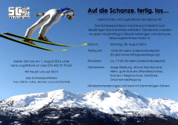 Auf die Schanze, fertig, los…