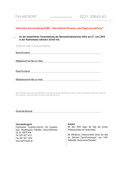 Anmeldeformular - Steuerberaterkammer Köln