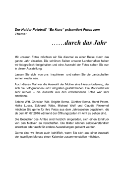 durch das Jahr - Amt KLG Heider Umland