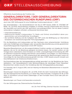 durch den ORF-Stiftungsrat f&uuml;r eine f&uuml;nfj&auml;hrige Funktionsperiode ab