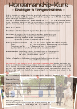 Horsemanship-Kurs - Freizeitreiter Breitscheid