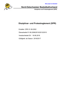Disziplinar- und Protestreglement (DPR)