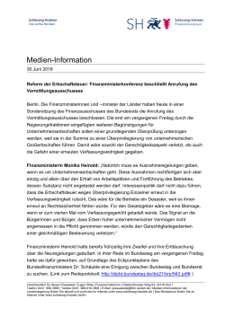 Medieninformation vom 30.06.2016 zum Herunterladen. (PDF 41KB