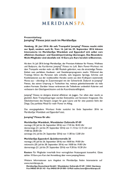Jumping&reg; Fitness jetzt auch im MeridianSpa