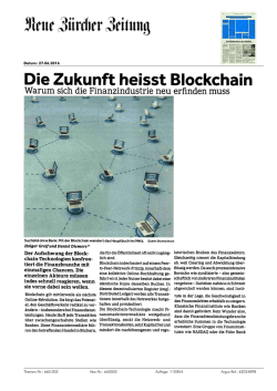 Die Zukunft heisst Blockchain