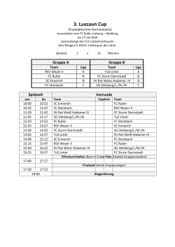 Turniere 2016 / Turnierplan, 3. Luxzaun Cup (Herrenfussballturnier)